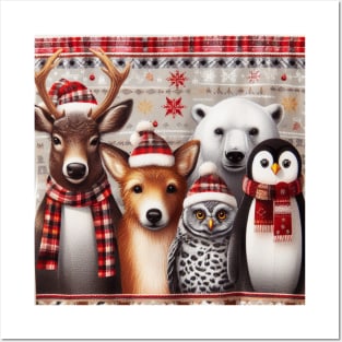 seasons greetings christmas plaid Posters and Art